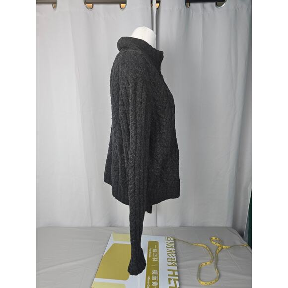 VINTAGE VALERIE STEVENS WOOL WOMANS CABLE KNIT  SWEATER TURTLENECK LARGE ZIPPER - Picture 5 of 14